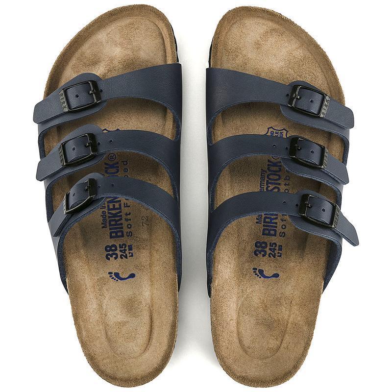 Birkenstock Soft Footbed Birko Flor Florida Dame Mørkeblå | DK 460XYU